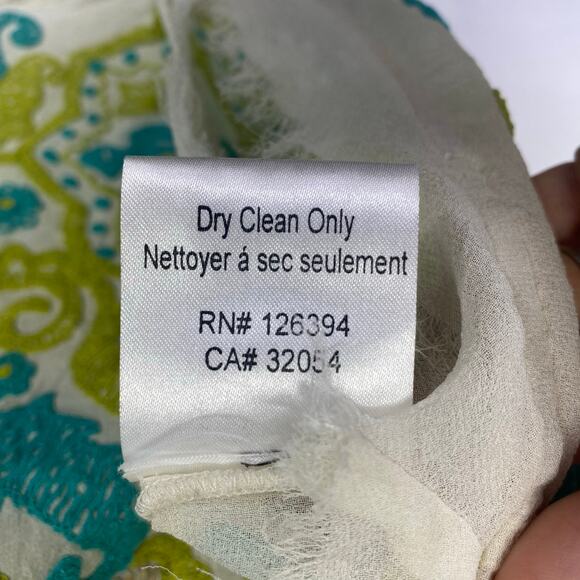 NAMRATA JOSHIPURA Floral Embroidered Silk Blouse Teal Gold Sequins Tassels Sz M - Picture 10 of 11